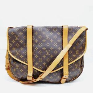 Authentic Louis Vuitton Saumur 43 Brown Monogram Shoulder Bag mn567-010326